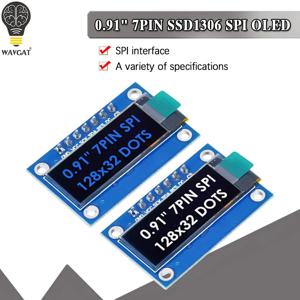 WAVGAT SSD1306 SPI OLED 모듈, 아두이노용 OLED 스크린 보드, OLED 디스플레이 모듈, 화이트 블루, 7 핀, 0.91 인치, 128x32, 0.91 인치