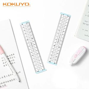 Kokuyo 캠퍼스 쉬운 15cm 눈금자 양면 스케일 투명 아크릴 직선 라이너 규칙, 사무실 학교 용품 A7272