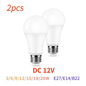 2 개/몫 DC12V LED 전구 E27 E14 B22 램프 3W 6W 9W 12W 15W 18W 20W Bombilla Led 전구 12V 저전압 램프 조명