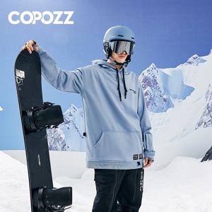 COPOZZ 남녀공용 겨울 스키 후디, 스키 맨투맨, 야외 스키 재킷, 따뜻한 방풍 스노보드 맨투맨 스노우 후디