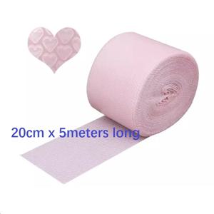 20cm x 5 미터 선물용 귀여운 버블 메일러 소규모 비즈니스 상자 충격 포장 포장 버블 러브 하트 필름