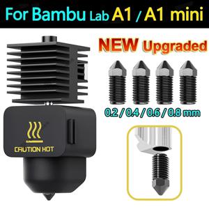 Bambu Lab A1/ A1 Mini 용 Hotend 키트 업그레이드 Bambulab a1 Mini Hotend 용 0.4mm 경화 강철 노즐 실리콘 커버 핫 엔드 포함