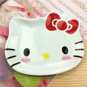 Sanrio 마이 멜로디 헬로 키티 키즈 디너 플레이트 애니메이션 베이비 어린이 카와이 접시 식기 귀여운 과일 플레이트 만화 스낵 트레이
