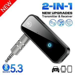 블루투스 5.3 오디오 리시버 송신기, 3.5mm AUX 스테레오 음악 무선 어댑터, 자동차 TV PC용 마이크 포함, C28 2 in 1, 업그레이드 신제품
