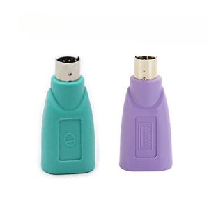 PS2 수컷-USB 암컷 변환 플러그, PS2 수컷 라운드 헤드 마우스 키보드 인터페이스 변환기 변속기, 1 개
