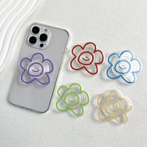 독창적인 디자인 표현 꽃 휴대폰 홀더 인기 있는 소켓 그립 접이식 게으른 스탠드 심플한 스타일