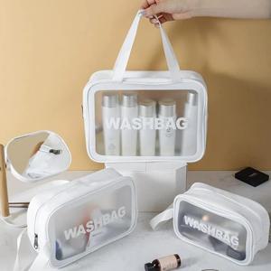 3 개/대 PVC 방수 투명 화장품 가방 워시 목욕 보관 가방 여행 다기능 보관 가방 화장품 핸드백