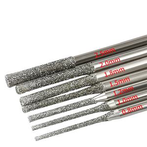 5pcs 0.8-2.5mm 다이아몬드 코팅 드릴 비트 2.35mm 생크 유리 옥 앰버 쥬얼리 드릴링 유리 목공을위한 다이아몬드 드릴 비트