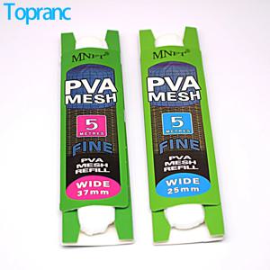 Topranc 25mm 37mm 수용성 PVA 5 메터/가방 잉어 미끼 낚시 PVA 용해성 메쉬 리필 미끼 랩 가방 고정 포인트 싱킹