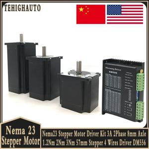 CNC 라우터 3D 프린터용 Nema23 스텝퍼 모터, DM556 드라이버 키트, 3A 모터, 1.2Nm, 2Nm, 3Nm, CNC 57 스텝퍼 모터, 56mm, 76mm, 112mm