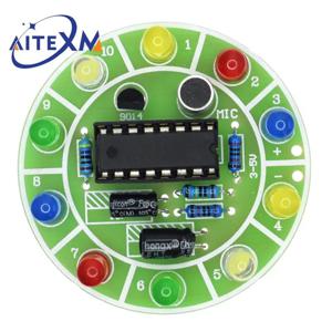 CD4017 다채로운 음성 제어 회전 LED 조명 키트 전자 제조 DIY 키트 예비 부품 학생 실험실