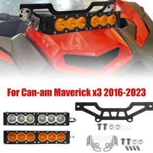 전면 그릴 UTV LED 라이트 바 마운트 브래킷 키트 60W 6000K 3000K Can Am Maverick X3 2016 2107 2018 2019 2020 2021 2022 2023