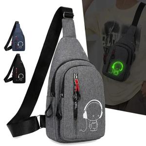 남자 가슴 가방 2024 새로운 캐주얼 패션 어깨 가방 남성 손 Crossbody 한국어 사이클링 배낭