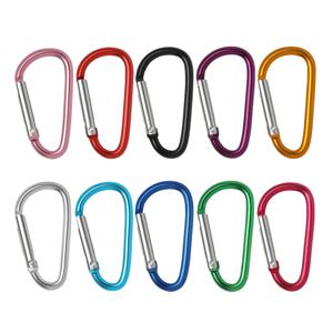 5/10/50/100pcs Carabiner 키 체인 Alluminum D-링 버클 스프링 Carabiner 스냅 후크 클립 키 ​​체인 야외 캠핑 일일 도구