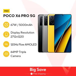 POCO X6 프로 5G 글로벌 버전 스마트폰, Dimensity 8300-Ultra 6.67 인치 Flow AMOLED DotDisplay 64MP NFC