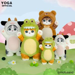 원래 Mofusand Kawaii Cos 고양이 플러시 30/50cm 코스프레 동물 공룡 암소 곰 귀여운 봉제 인형 어린이 선물