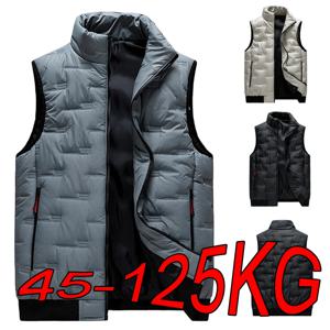 따뜻한 조끼 남자 플러스 사이즈 6XL 7XL 8XL 멀티 포켓 스탠드 칼라 조끼 솔리드 컬러 블랙 그레이 겨울 야외 두꺼운 자켓