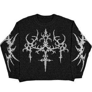 Y2k 힙합 울 스웨터 특대 남성 의류 streetwear 니트웨어 여성 고딕 빈티지 하라주쿠 풀오버 남성 점퍼 저지