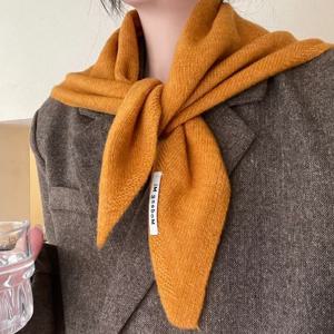 겨울 한국 니트 삼각형 스카프 양모 따뜻한 목도리 스카프 여성 목 보호 Smallscarf 캐시미어 스카프
