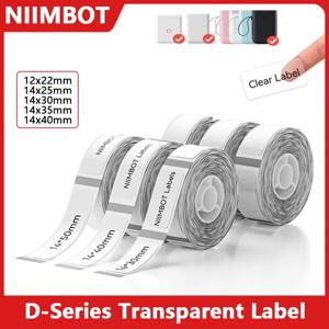 Niimbot D110 미니 휴대용 프린터 투명 테이프 스티커 용지 D11/D101 용 방수 프린터 접착 라벨 프린터