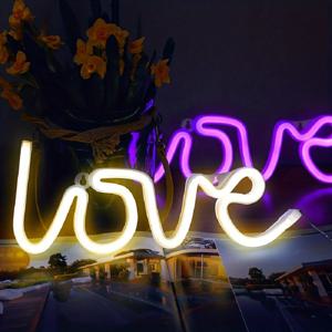 LOVE 글자가 있는 LED 조명, 배터리 구동, 로맨틱한 분위기 조명, 2 가지 색상의 프로포즈 조명
