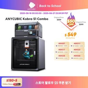 애니큐빅 코브라 S1 콤보 멀티 컬러 3D 프린터 고정밀 코어 XY 안정 구조 초저소음 최대 속도 600mm/s 3D 프린터