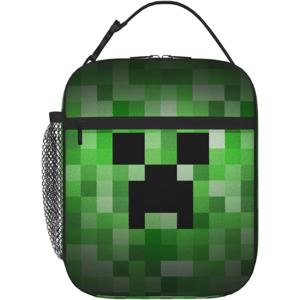 Pixel Game 재사용 가능 휴대용 도시락 가방, 대용량 작업 학교 피크닉용 절연 가방