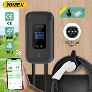 JDMEX EV 충전기 스테이션 16/32A 전기 자동차 차량용 충전기 EVSE Wallbox Wallmount 7.6/11/22KW Type2 케이블 IEC62196 APP 제어