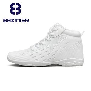 BAXINIER Girls White High Top 치어 리더 신발 경량 청소년 응원 경쟁 스니커즈 키즈 트레이닝 댄스 테니스 신발