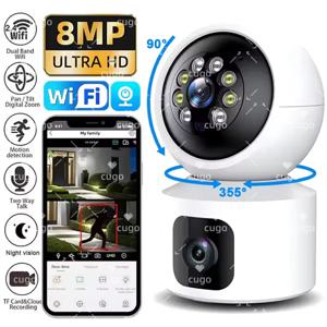 8MP WiFi IP 카메라 스마트 홈 보안 카메라 아기 애완 동물 모니터 자동 추적 양방향 오디오 무선 PTZ 감시 카메라