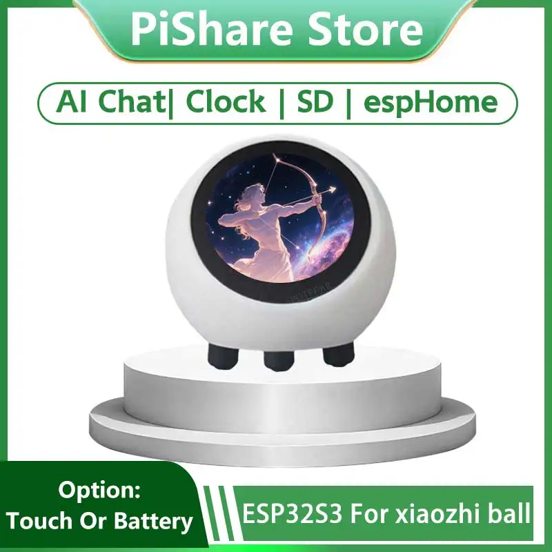ESPHome 어시스턴트 호환 샤오지 AI 음성 채팅 로봇 볼 ESP32-S3 1.28인치 LCD N16R8 개발 보드 Wifi 시계 DeepSeek