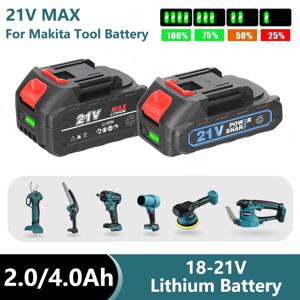 Makita 무선 드릴 렌치 전동 공구 교체 배터리 용 용량 표시기가있는 18V 21V 충전식 리튬 이온 배터리