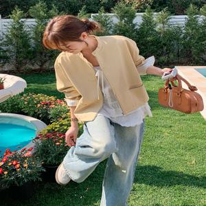 여성용 PU 가죽 재킷 통근 스타일 루즈핏 긴소매 여성용 여성용 러시아 스타일 러시아 스타일 PU 가죽 재킷 PU 가죽 재킷