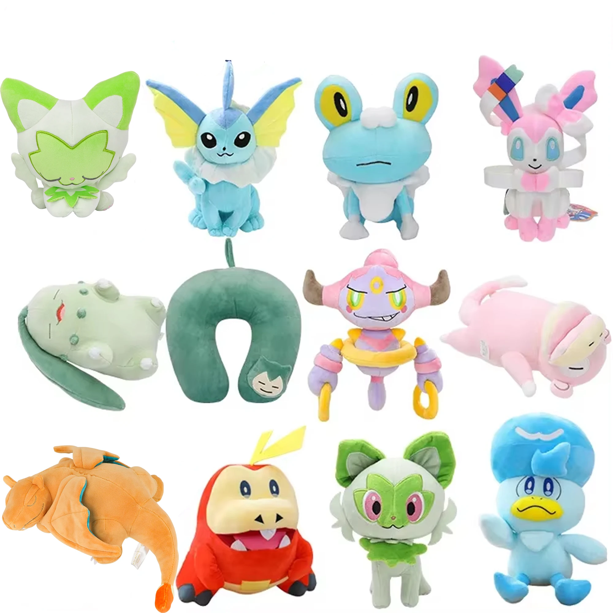 Sprigatito Chikorita Slowpoke Froakie Arceus Quaxly Charizard 플러시 장난감 애니메이션 인형 Sprigatito Fuecoco Peluche 인형 선물