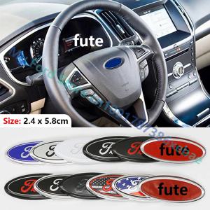 58MM 자동차 스티어링 휠 배지 커버 스티커 장식 액세서리 FUTE Escape Focus Fusion Fiesta Mondeo Mk2 3 자동 데칼
