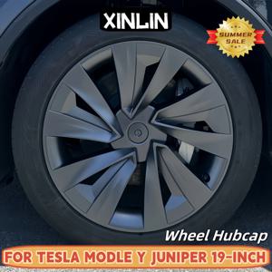 4PCS HubCap 19 인치 휠 캡 자동차 성능 교체 허브 캡 Tesla Model Y Juniper 용 전체 림 커버 액세서리
