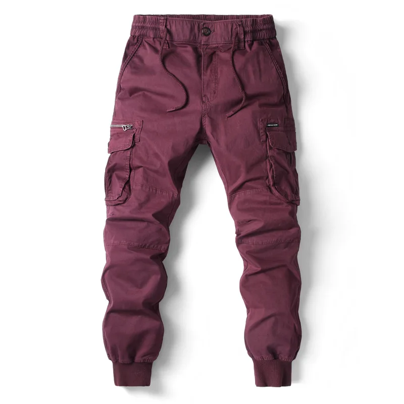 2025 새로운 봄 남성 코 튼 카고 바지 의류 가을 캐주얼 패션 탄성 허리 품질 Pantalones Tipo 카고 바지 남자