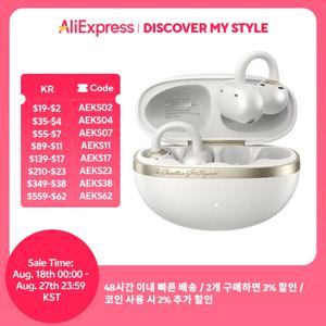 QCY Crossky C50 오픈 이어 무선 이어버드 블루투스 6.0 컴포트 클립온 이어폰 4 마이크 AI 클리어 콜 베이스 부스트 헤드폰 35시간 재생 시간 스포츠 러닝용