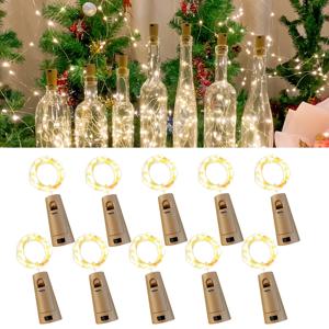 바 LED 와인 병 코르크 1M 2M 스트링 라이트 크리스마스 장식 LED 램프 병 요정 조명 휴일 구리 와이어 조명 스트링