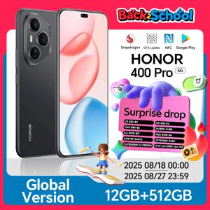 2025 새로운 HONOR 400 Pro 5G 글로벌 버전 스마트폰 200MP AI 메인 카메라 6.7인치 AMOLED 스크린 6000mAh 100W 유선 50W 무선