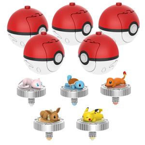 정통 포켓몬 포켓 볼 회전 탑 피카추 SQUIRTLE MEW CHARMANDER 만화 캐릭터 어린이 생일 선물 장난감