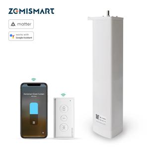 Zemismart Matter 오버 스레드 스마트 커튼 모터, 구글 홈 앱, Samrtthings 앱 제어, 자동 커튼 시스템