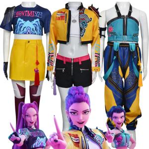 키즈 Kpop 악마 헌터 루미 조이 미라 코스프레 Huntrix 의상 소녀 의류 그룹 아이돌 롤 플레잉 할로윈 카니발 슈트