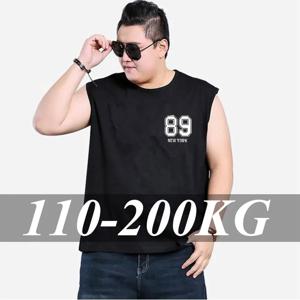 여름 남성 탱크 탑 플러스 사이즈 민소매 조끼 6XL-14XL 러닝 체육관 운동복 피트니스 티셔츠 십대 남성 의류 110-200KG