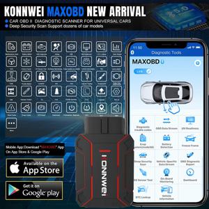 최신 제품 KONNWEI MAXOBD 풀 시스템 스캐너 블루투스 5.0 무료 영어 앱 포함 안드로이드 및 IOS 자동 진단 도구