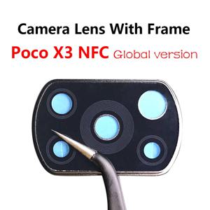 Xiaomi POCO X3 NFC / Poco X3 Pro / Poco X3 핸드폰 수리 용 프레임이있는 Poco X3 후면 카메라 유리 렌즈 용