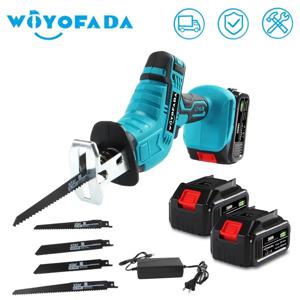 무선 왕복 톱 18V 조정 가능한 속도 전기 톱 나무 금속 PVC 파이프 절단 왕복 톱 전동 공구 WOYOFADA