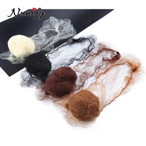 가발에 대 한 20 개/몫 Hairnet 곱슬 머리 번들 18 인치 ~ 46 인치 큰 크기 나일론 Hairnets Invidible 탄성 가장자리 메쉬 머리 그물
