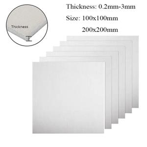 304 스테인레스 스틸 사각 시트 플레이트 두께 0.2/0.5/0.8/1/2/3mm 플랫 브러시 금속 광택 플레이트 100x100mm 200x200mm