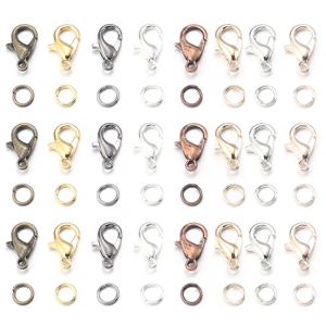50 개/몫 점프 링이있는 금속 랍스터 걸쇠 후크 목걸이 결과 용 엔드 걸쇠 커넥터 Diy 쥬얼리 액세서리 만들기